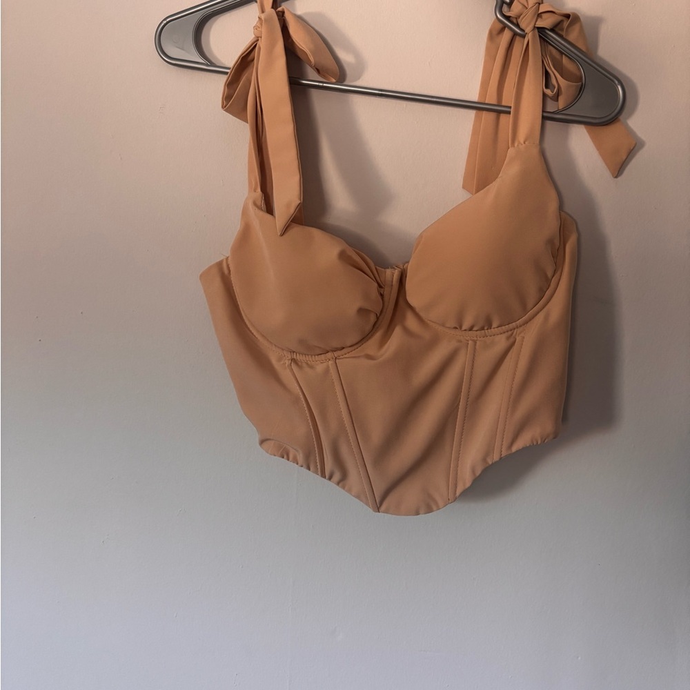 Stylish Tan Bustier Top